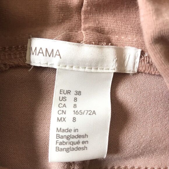 H&M Mama Maternity Pant SZ 8 Blush Skinny Full Panel Stretch Tummy Zip Hems EUC - Picture 3 of 9